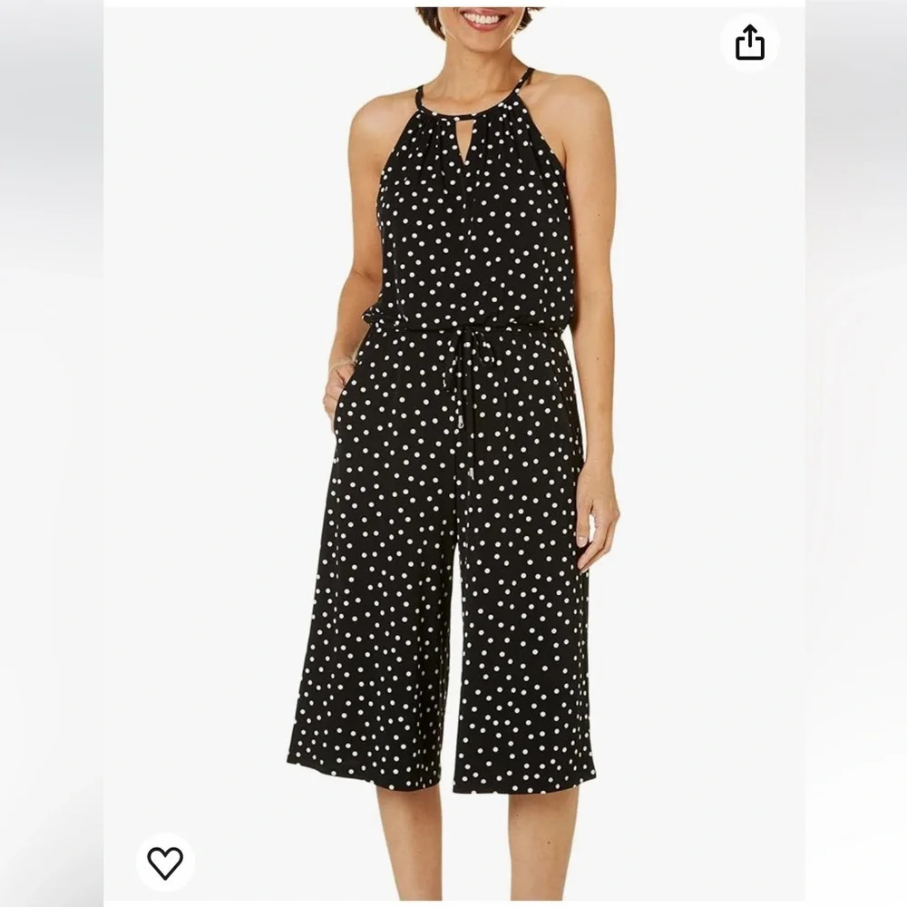 London Times Polka Dot  Jumpsuit romper excellent condition size 12 comfortable